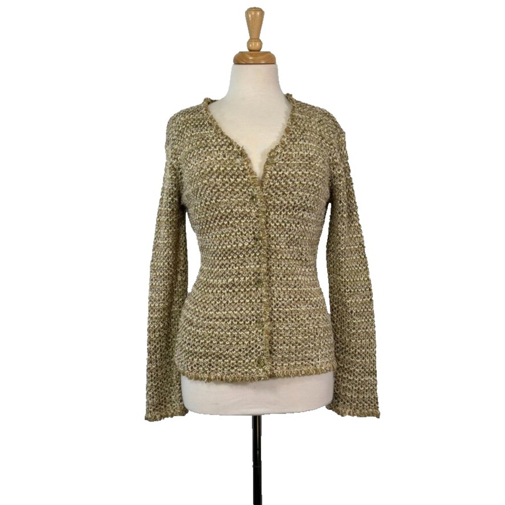 Talbots Cardigan Small Multicolor VTG Crystal Button Closure